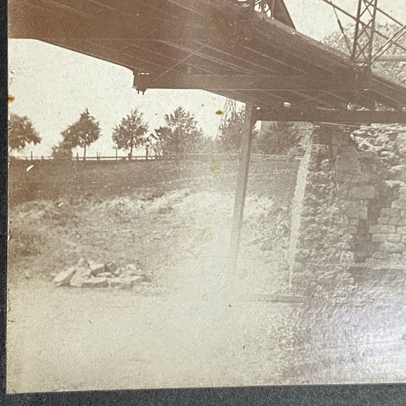 c1900 Cabinet Card Photo Men Building a Bridge Sepia - Picture 7 of 9